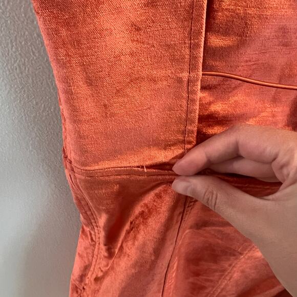 Free People Orange Velvet Antoinette Mini Dress Size S - Picture 6 of 10